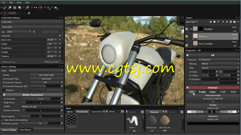 Substance Painter摩托车材质贴图制作实例训练视频教程的图片1