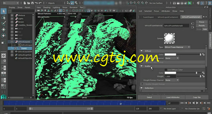 Maya中Bifrost流体粒子求解器视频教程的图片3