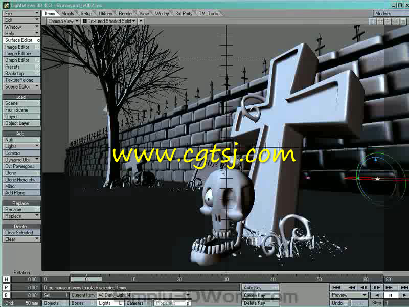 Lightwave卡通墓地场景制作视频教程的图片1