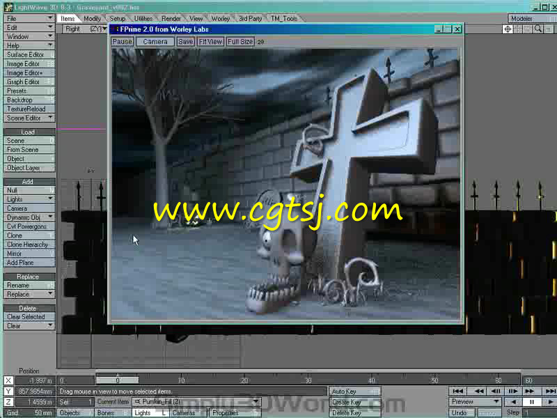 Lightwave卡通墓地场景制作视频教程的图片2