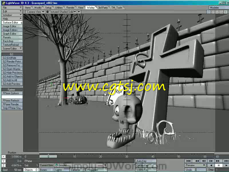 Lightwave卡通墓地场景制作视频教程的图片4