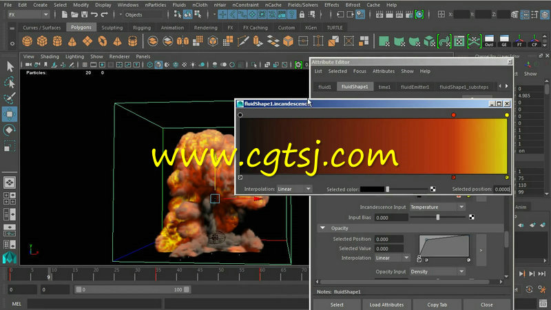 Maya地面粉尘爆炸模拟实例训练视频教程的图片3