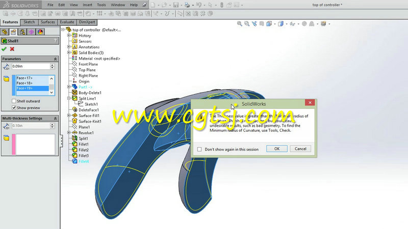 SOLIDWORKS游戏控制器人体工程学设计视频教程的图片2