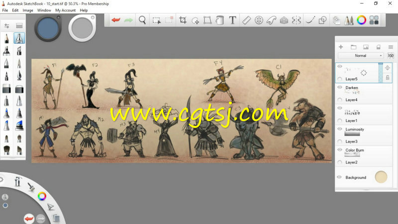 SketchBook奇幻角色概念缩略图绘画视频教程的图片1