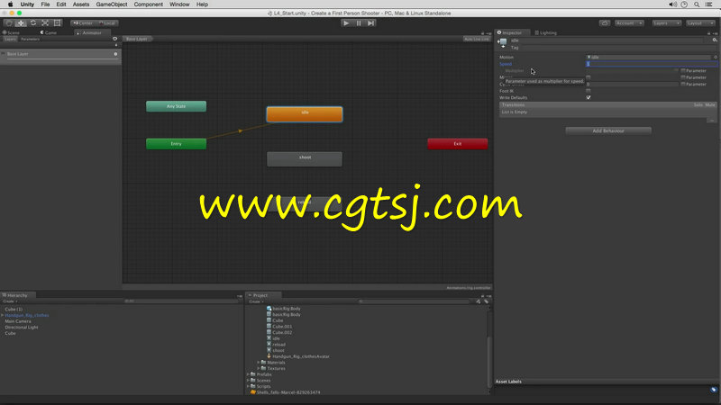 Unity第一人称射击FPS游戏武器制作视频教程的图片2