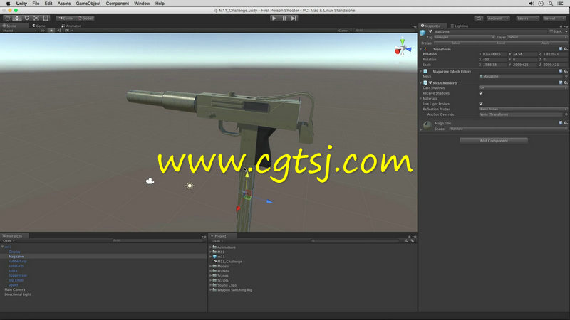 Unity第一人称射击FPS游戏武器制作视频教程的图片3
