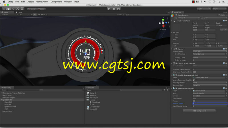 Unity摩托车车速表UI实例制作视频教程的图片2