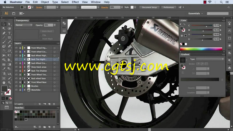 Illustrator摩托车广告矢量绘制视频教程的图片2