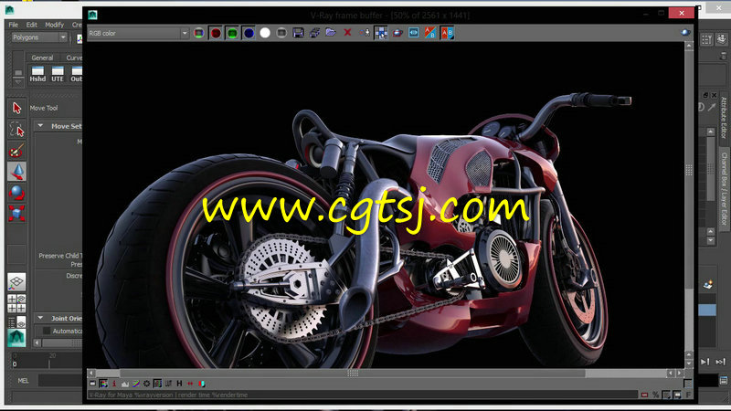 Maya中V-Ray高级灯光渲染摩托车实例视频教程的图片2