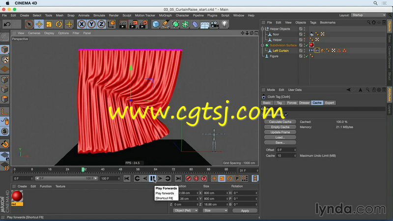 C4D布料动态模拟技术训练视频教程的图片3