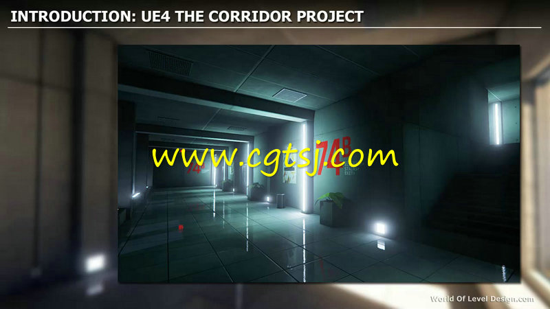 Unreal Engine游戏环境走廊长廊实例制作视频教程的图片3