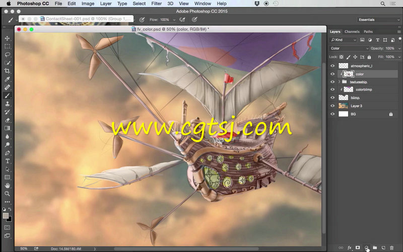 梦幻飞船概念艺术插画绘制视频教程的图片1