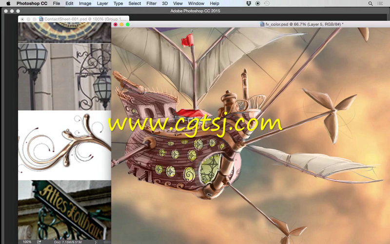梦幻飞船概念艺术插画绘制视频教程的图片2