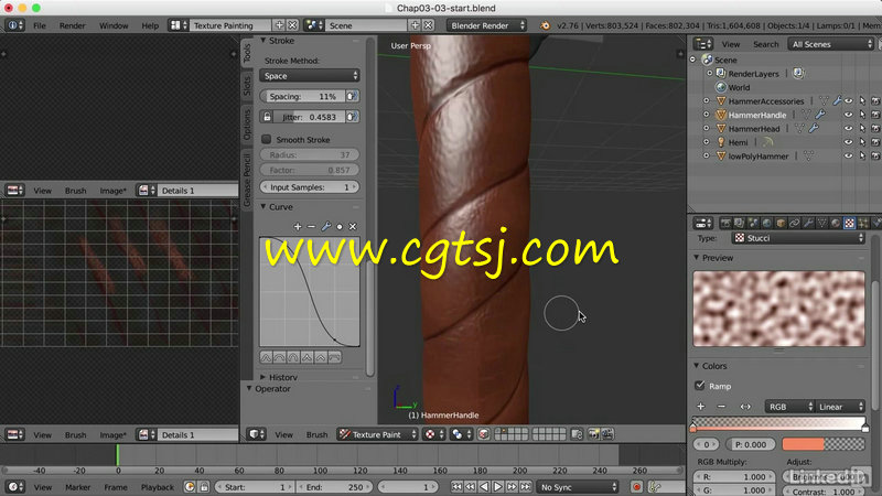 Blender游戏铁锤道具纹理制作视频教程的图片2