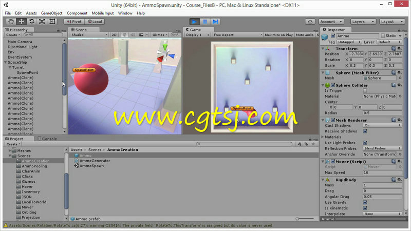 Unity 5中C#语言脚本游戏制作视频教程第四季的图片2