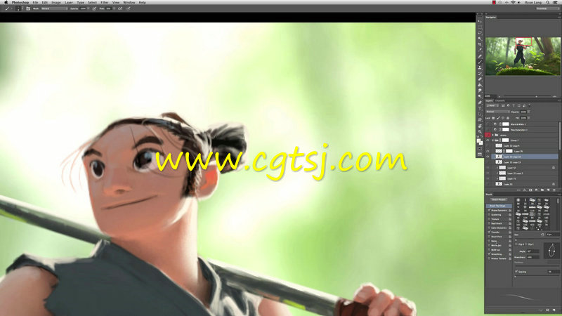 丛林剑客角色插画绘画训练视频教程的图片1
