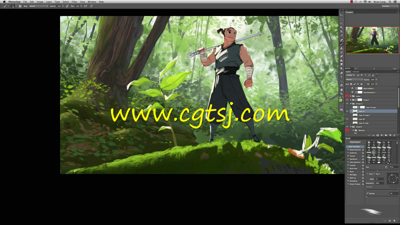 丛林剑客角色插画绘画训练视频教程的图片4