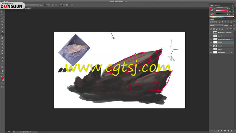 丛林怪兽植物岩石系列插画绘画视频教程的图片1