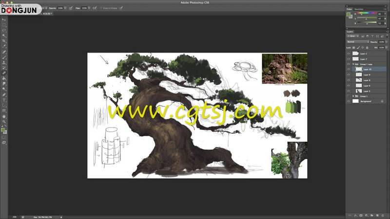 丛林怪兽植物岩石系列插画绘画视频教程的图片4
