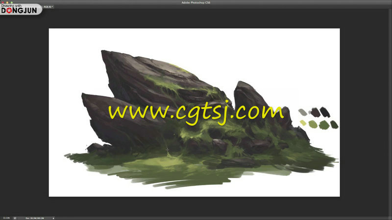 丛林怪兽植物岩石系列插画绘画视频教程的图片7
