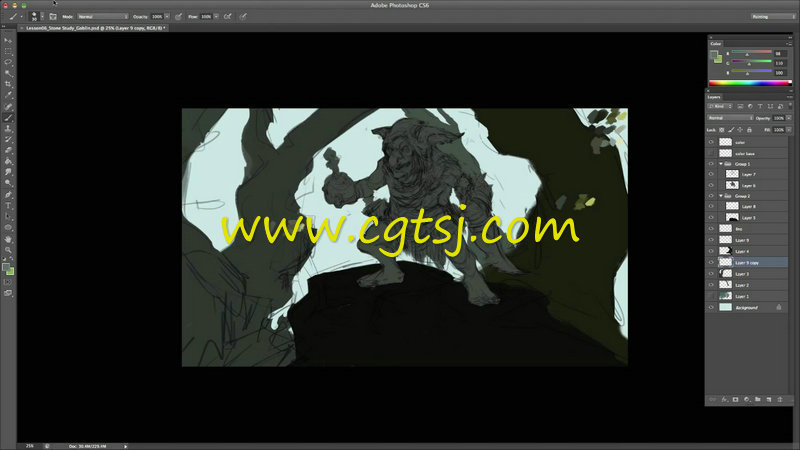 精灵与石像手绘艺术训练视频教程的图片2