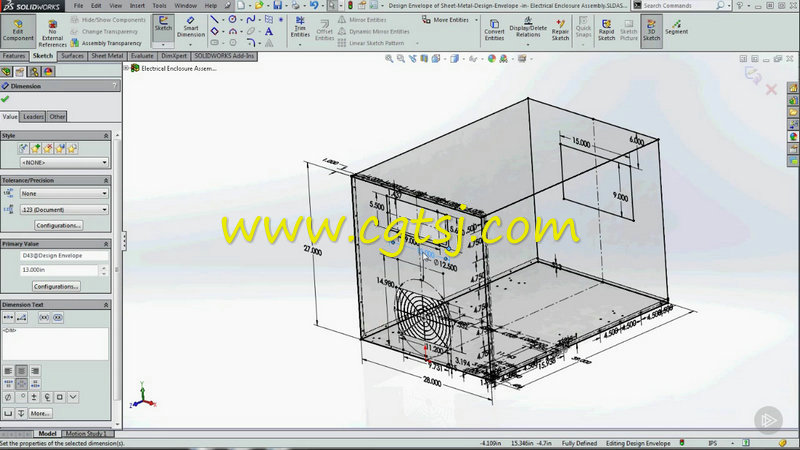 Solidworks钣金草图外壳装配设计视频教程的图片2