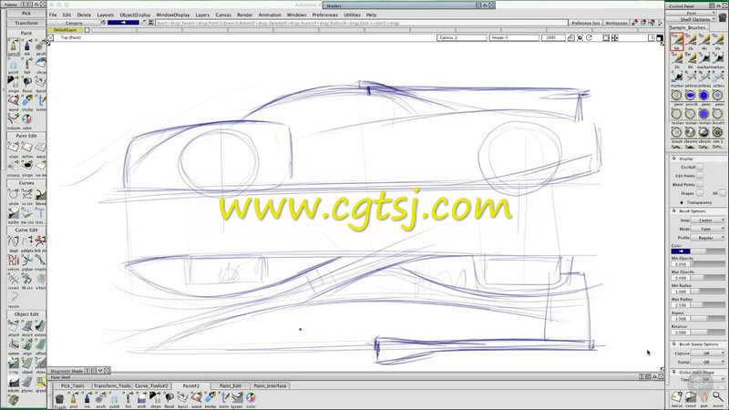 Autodesk Alias跑车草图工业设计训练视频教程的图片3