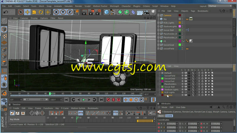 C4D与AE足球体育运动电视包装动画视频教程的图片3