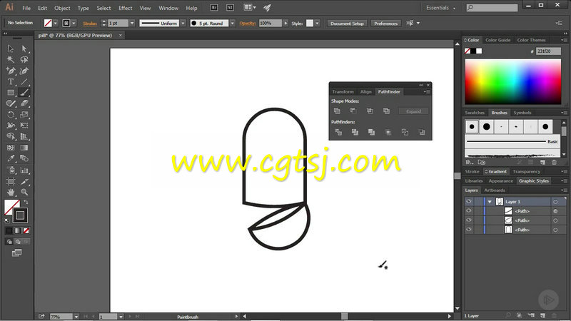 Illustrator移动平板端T恤设计视频教程的图片3