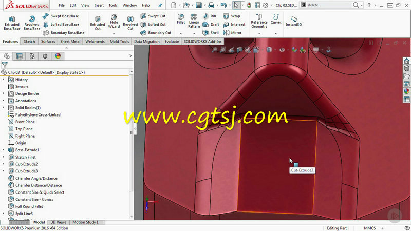 Solidworks圆角嵌缝技巧视频教程的图片2