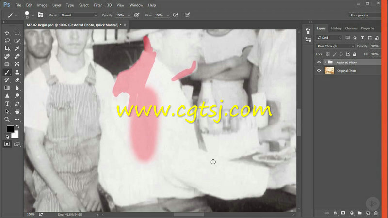 老旧照片褪色瑕疵修复修饰技术视频教程的图片3