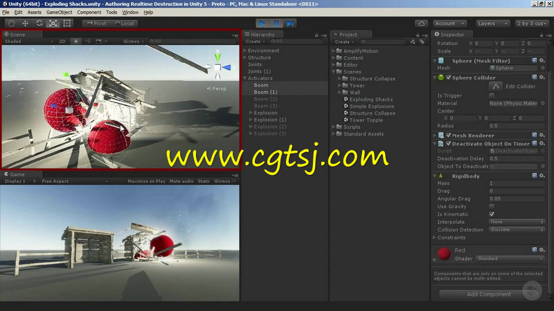 Unity 5破坏系统游戏特效技术训练视频教程的图片1
