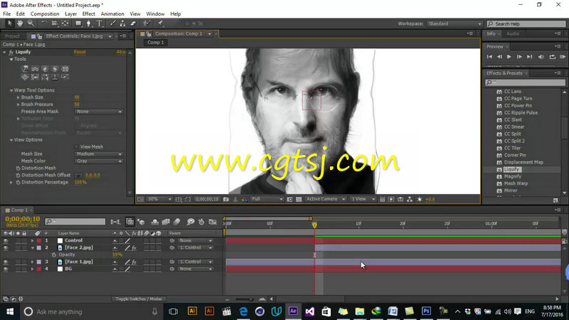 AE脸部变形影视特效实例制作视频教程的图片3