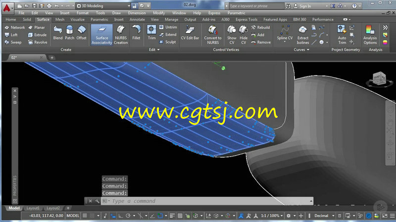 AutoCAD中NURBS复杂几何形状制作视频教程的图片3