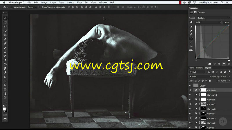 PS摄影艺术照黑白风格修饰训练视频教程的图片3