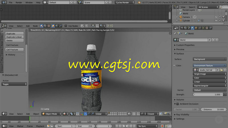 Blender饮料包装瓶实例制作视频教程的图片1