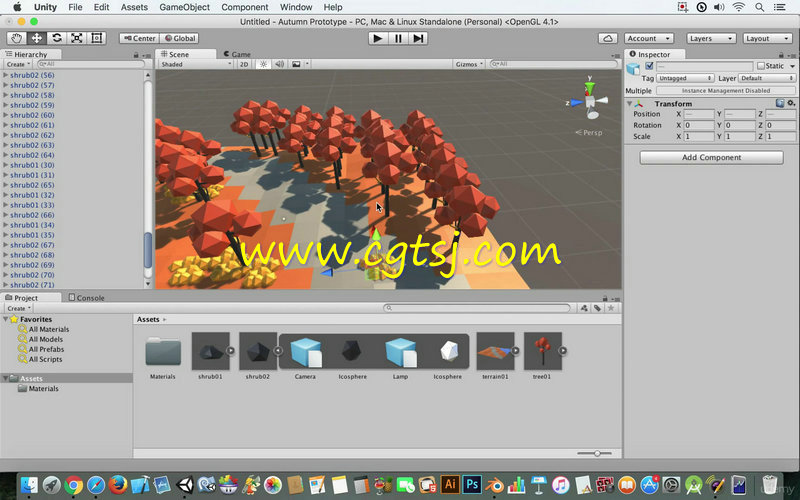 Blender植物建模导入Unity游戏引擎高效训练视频教程的图片2