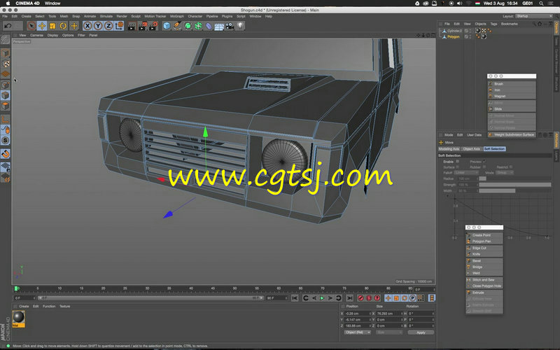 C4D三菱吉普车底模实例制作视频教程的图片1