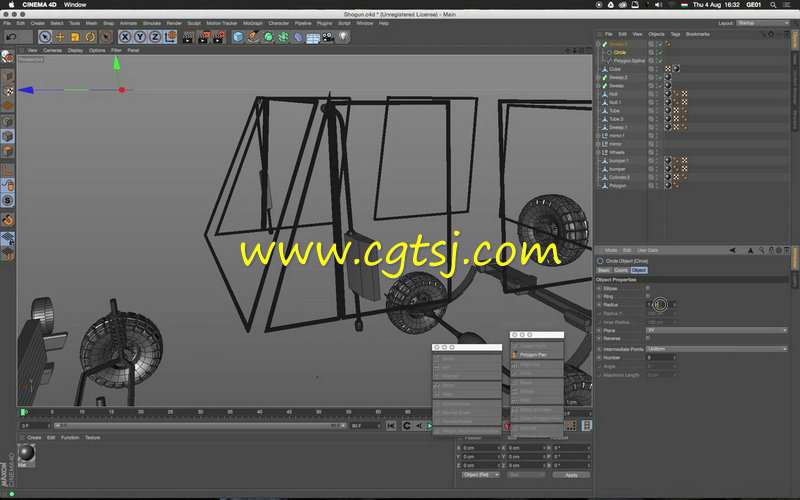 C4D三菱吉普车底模实例制作视频教程的图片5