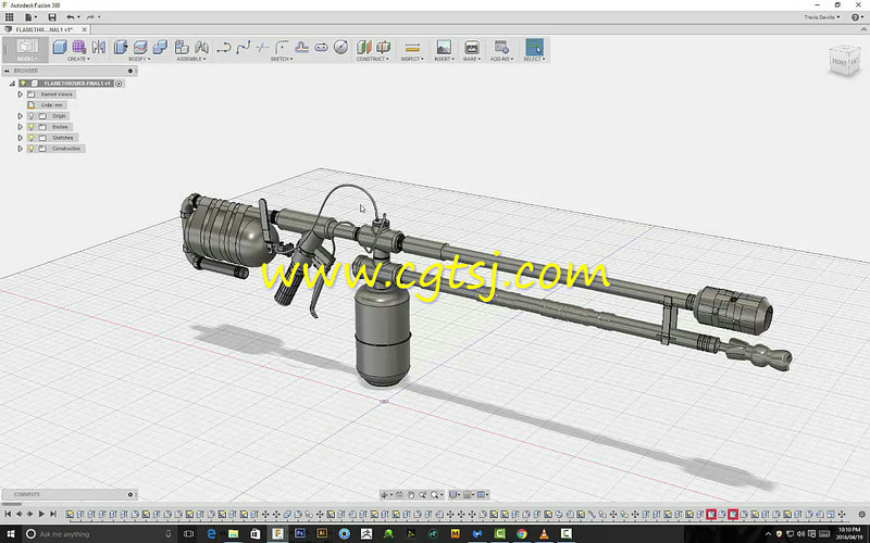 Fusion 360火焰喷射器高精度建模渲染实例制作视频教程的图片5