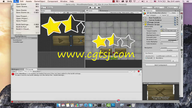 Unity3D二维打砖块游戏实例训练视频教程的图片4