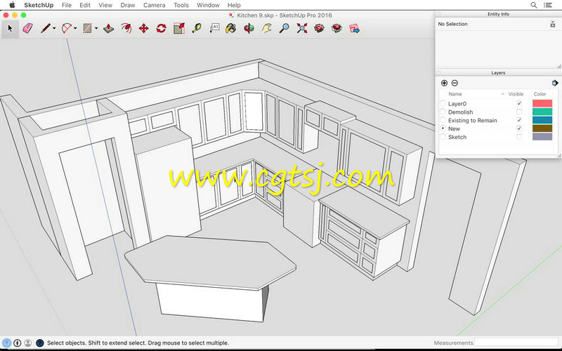SketchUp厨房结构设计实例训练视频教程的图片3
