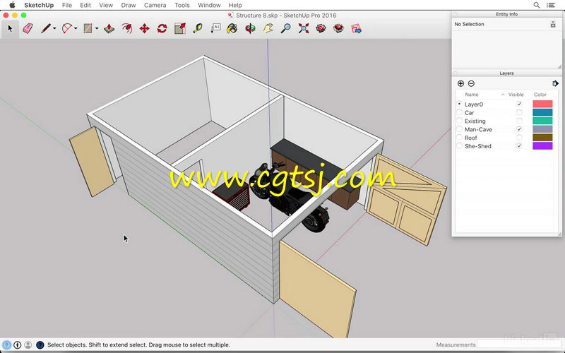 SketchUp房屋结构精巧设计训练视频教程的图片3