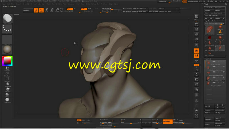 ZBrush影视游戏机器人头部设计实例制作视频教程的图片3