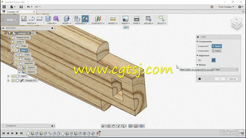 Fusion360木材质感家具设计实例训练视频教程的图片2