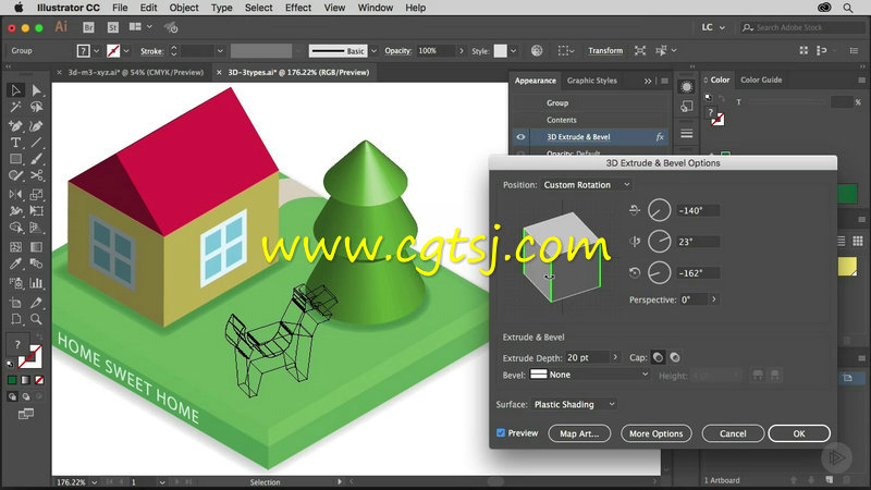 Illustrator CC中三维3D功能使用技巧视频教程的图片2
