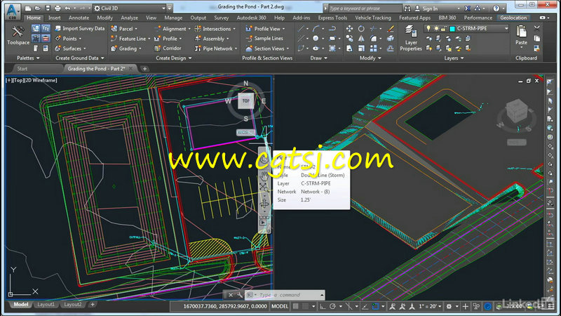 AutoCAD Civil 3D场地项目设计视频教程的图片1