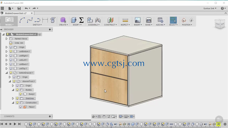 Fusion360木质家具配件设计视频教程的图片1