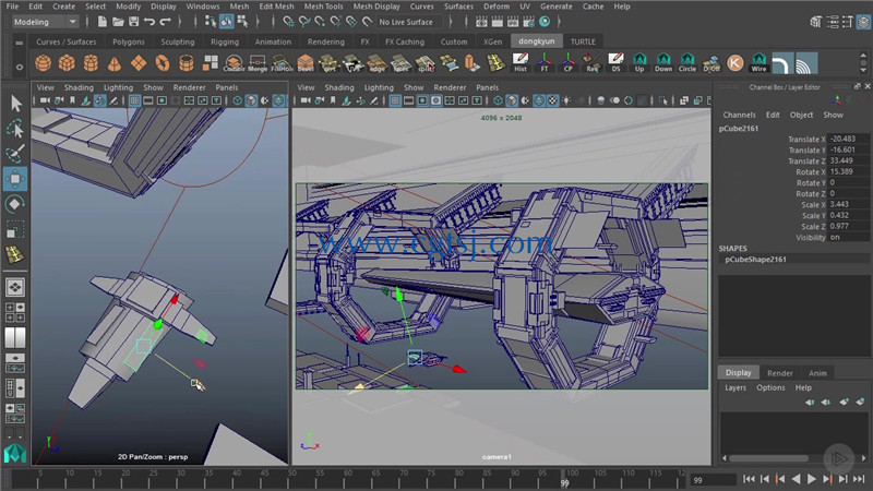 Maya与PS大型科幻飞船场景实例制作视频教程的图片3