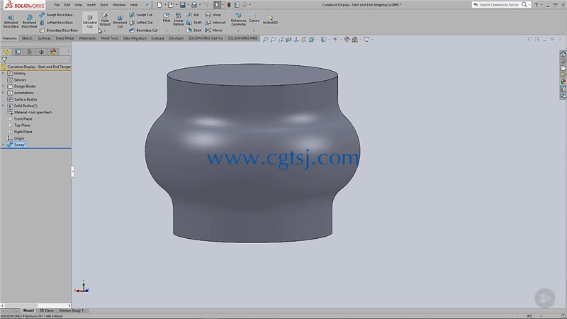 Solidworks中sweep命令零件制作技巧视频教程的图片3